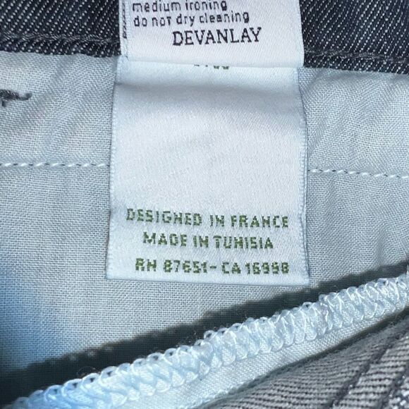 Lacoste Women Devanley Blue Denim Jeans Straight Leg Aged Double Stone 2 NWT - Picture 8 of 9